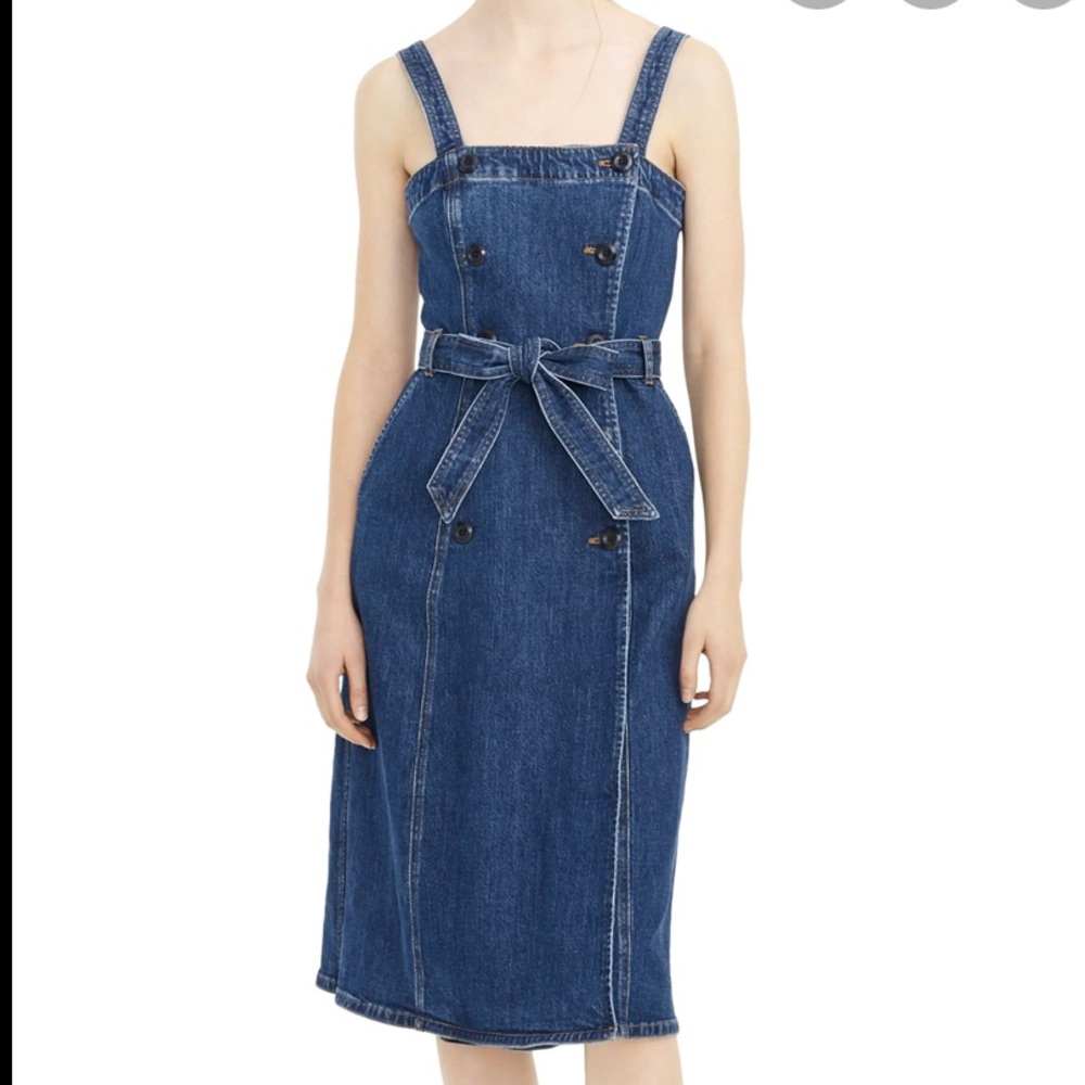 Sleeveless Denim Dress with Buttons